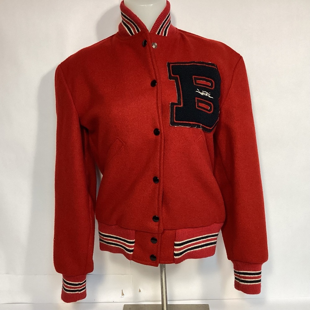 Vintage 70’s Letterman Jacket womens size small wool varsity swimming